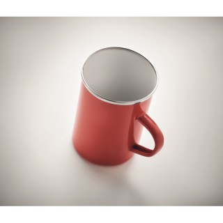 Taza metal con capa de esmalte personalizada